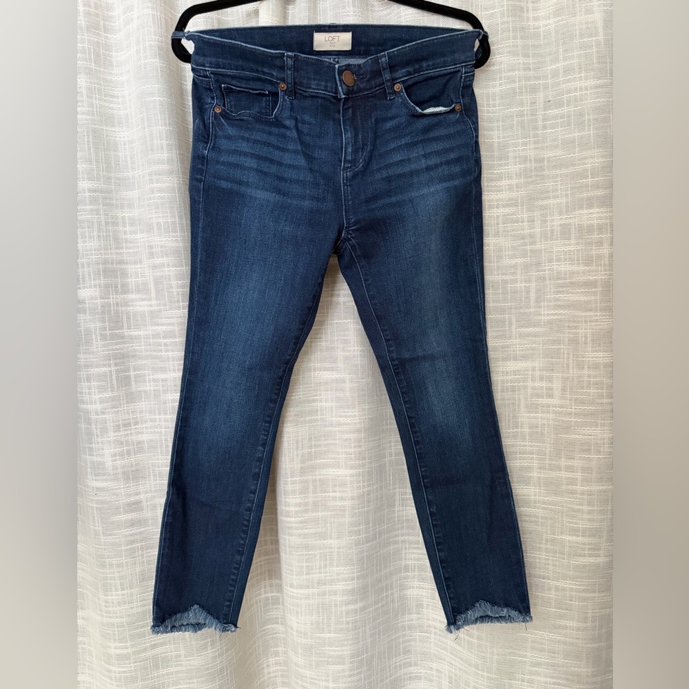 LOFT Outlet Deep Indigo Cropped Jeans - Modern Skinny